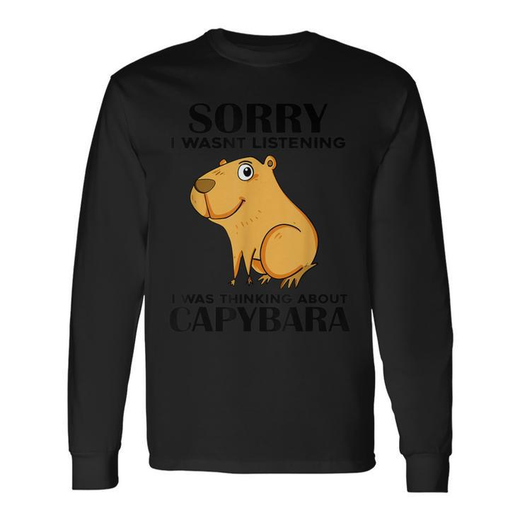 Niedliche Capibara Sprüche Capybara With Water Pig Blue Langarmshirts Geschenkideen