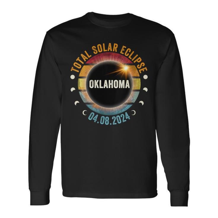 North America Total Solar Eclipse 2024 Oklahoma Usa Long Sleeve T-Shirt