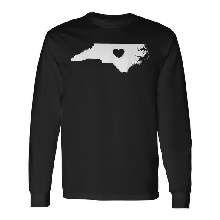 North Carolina Heart State Silhouette Long Sleeve T-Shirt