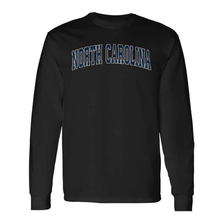 North Carolina Nc Vintage Sports Navy Long Sleeve T-Shirt