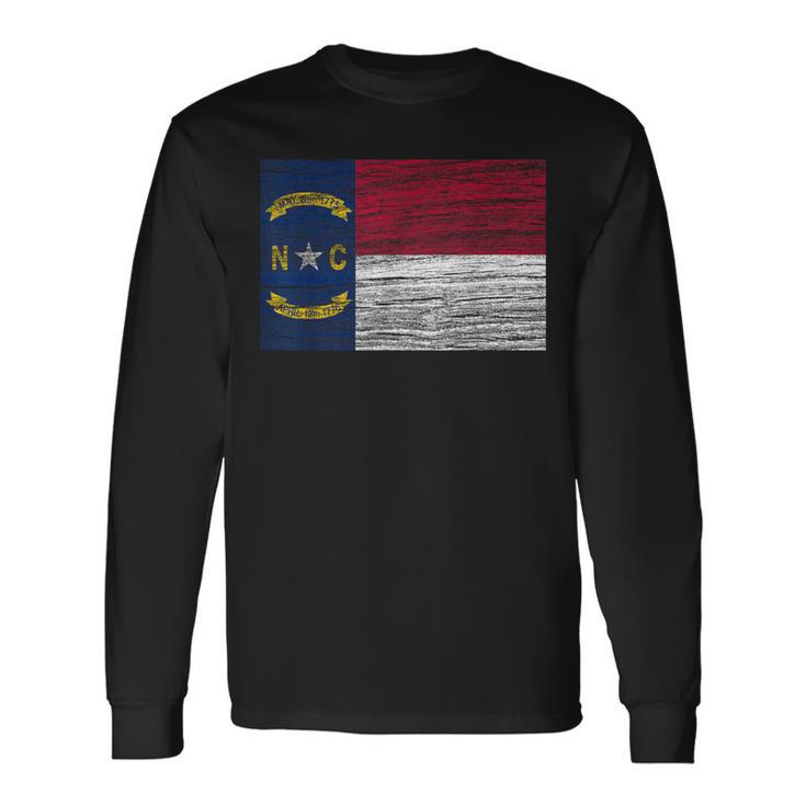 North Carolina State Flag Vintage Distressed Nc Long Sleeve T-Shirt