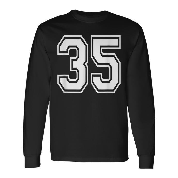 Number 35 Birthday Varsity Sports Team Jersey Long Sleeve T-Shirt