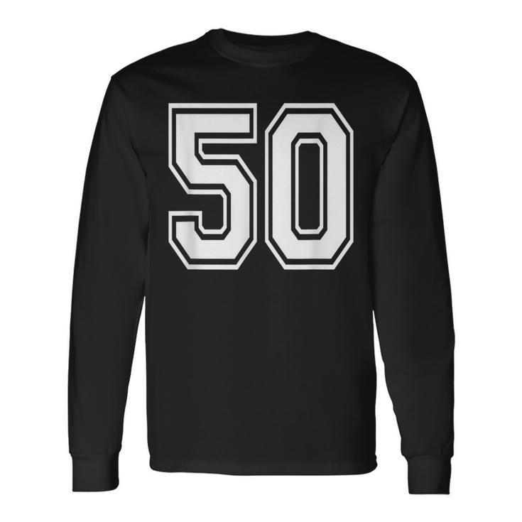 Number 50 Birthday Varsity Sports Team Jersey Long Sleeve T-Shirt