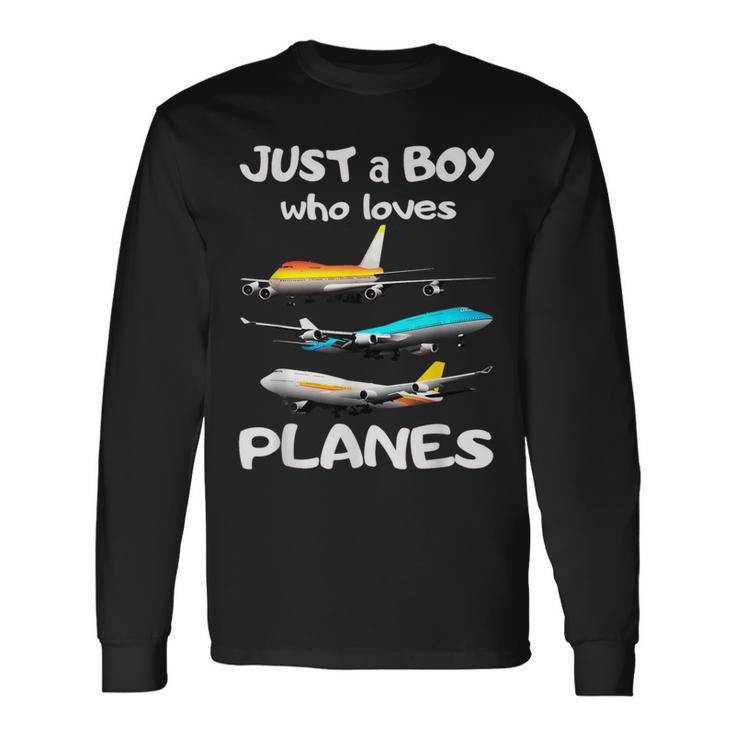 Nur Ein Junge Der Aerplanes Liebe Toddler Pilot Plane Langarmshirts Geschenkideen