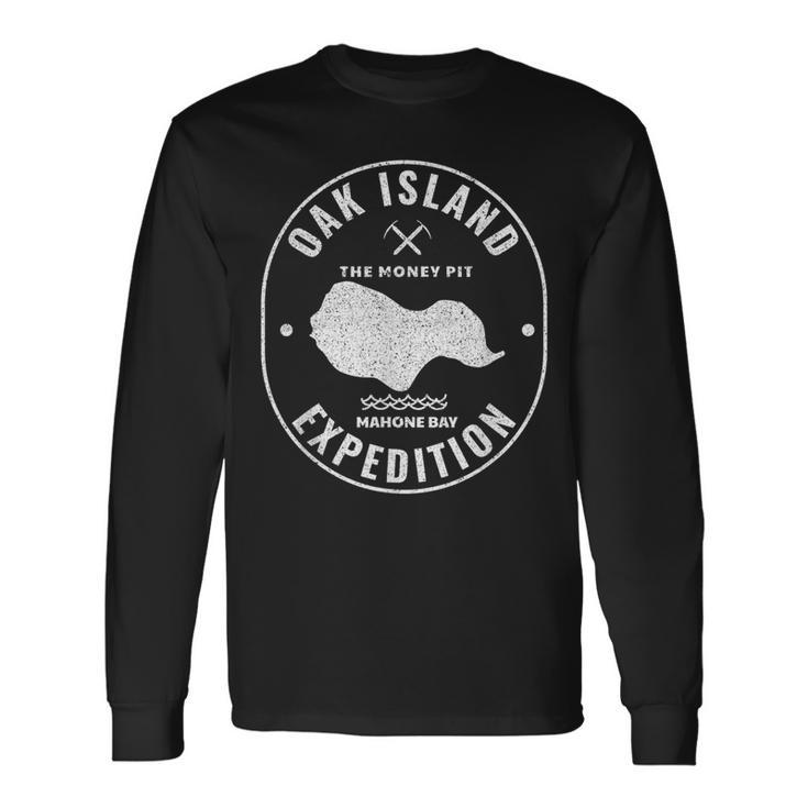 Oak Island Expedition Treasure Hunting Retro Mystery Long Sleeve T-Shirt