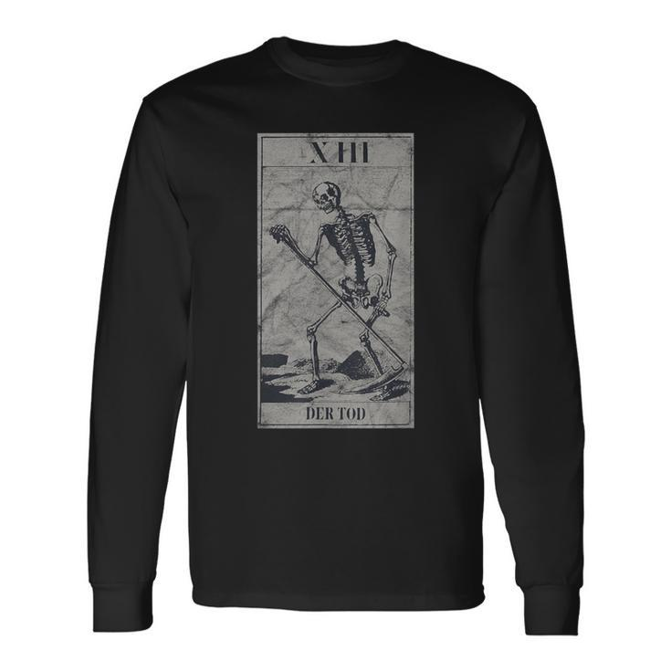 Occult Der Tod Tarot Card The Death La Mort Gothic Vintage Long Sleeve T-Shirt