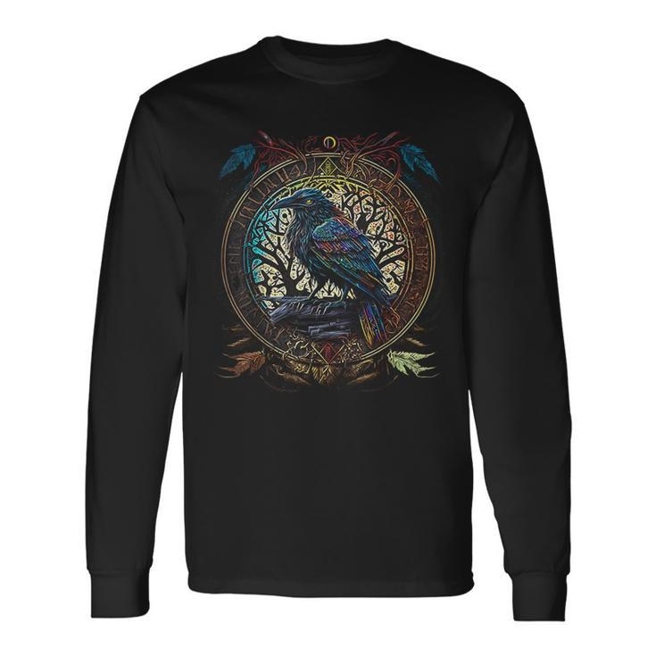 Odin's Raven Northman Valhalla Norse Mythology Long Sleeve T-Shirt