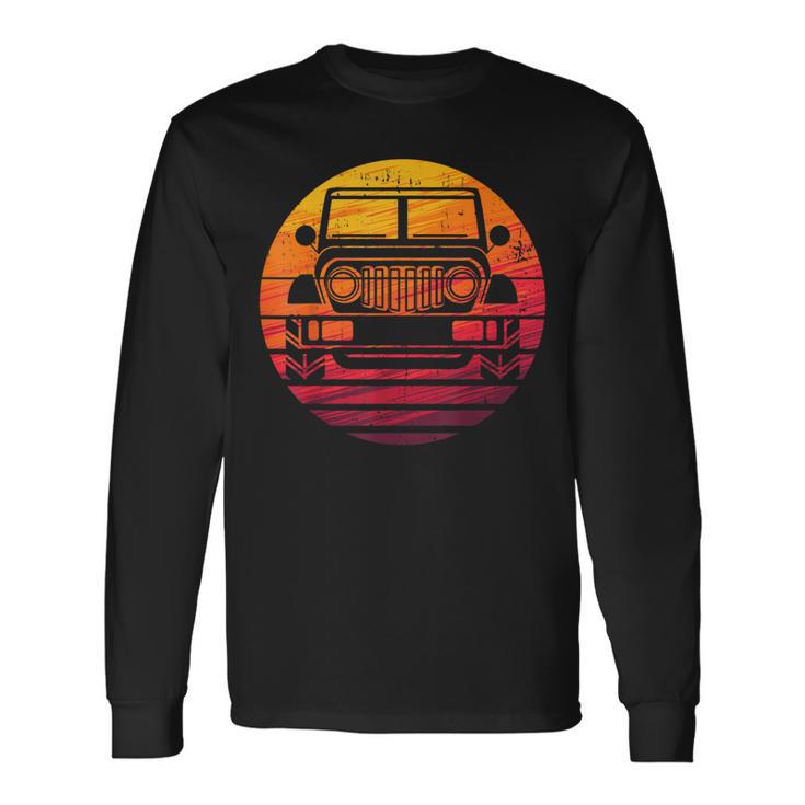 Off Road 4X4 Vintage Retro 70S Sunset Off Road Long Sleeve T-Shirt