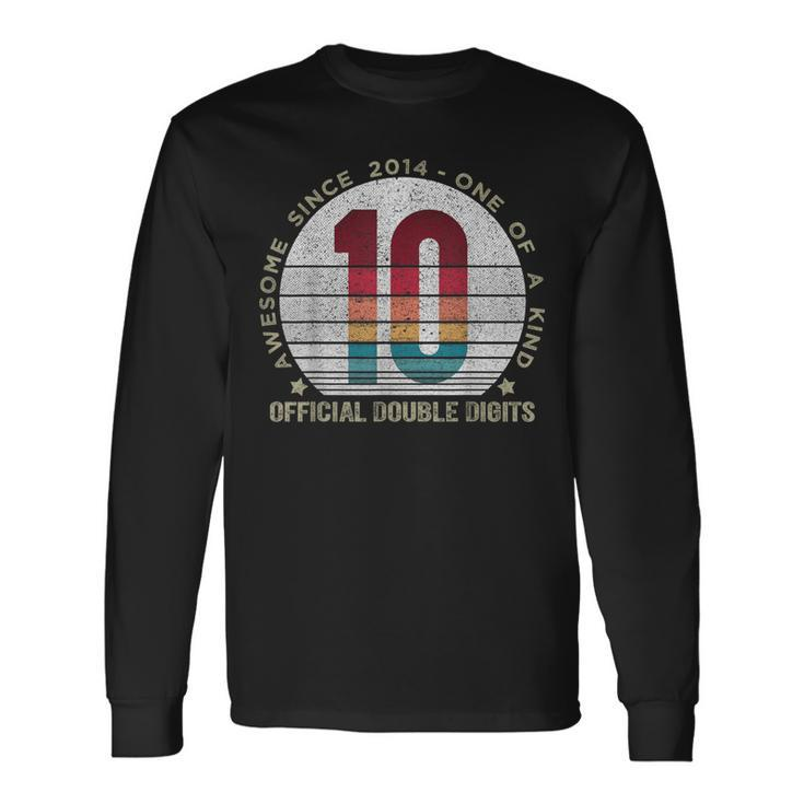 Official Double Digits 10Th Birthday 10 Year Old Long Sleeve T-Shirt