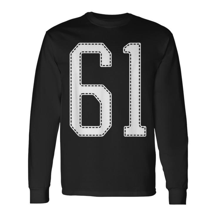 Official Team League 61 Jersey Number 61 Sports Jersey Long Sleeve T-Shirt Gifts ideas