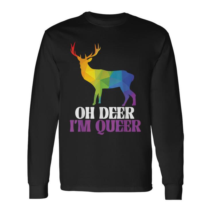 Oh Deer I'm Queer Reh Regenbogen Lgbtq Pride Herren Damen Langarmshirts Geschenkideen