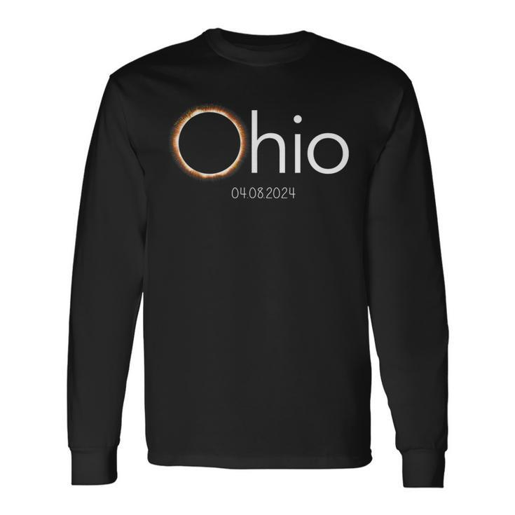 Ohio Total Solar Eclipse 2024 Eclipse 40824 April 8 2024 Long Sleeve T-Shirt
