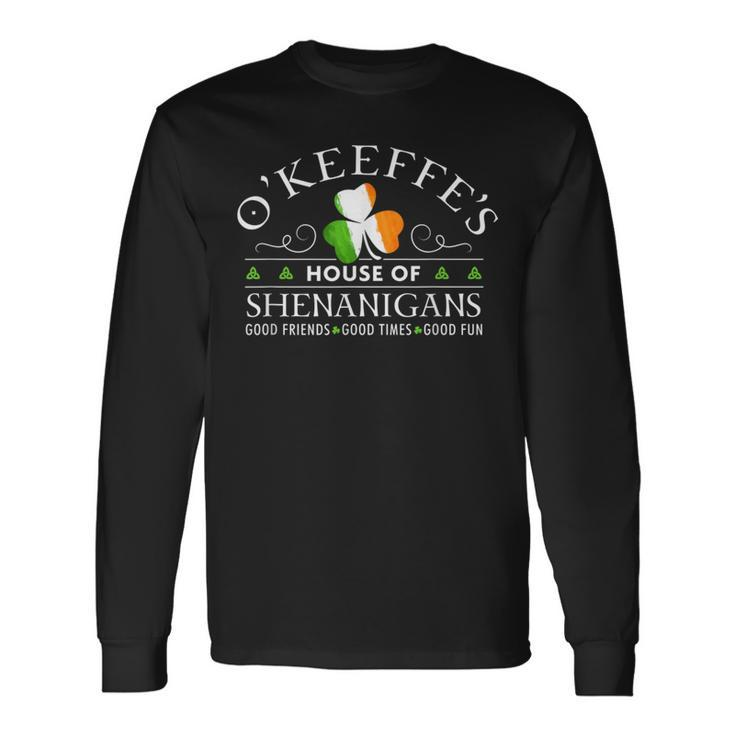 O'keeffe House Of Shenanigans Irish Family Name Long Sleeve T-Shirt