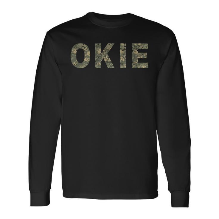 Oklahoma Digital Camo Okie Vintage Distressed Long Sleeve T-Shirt