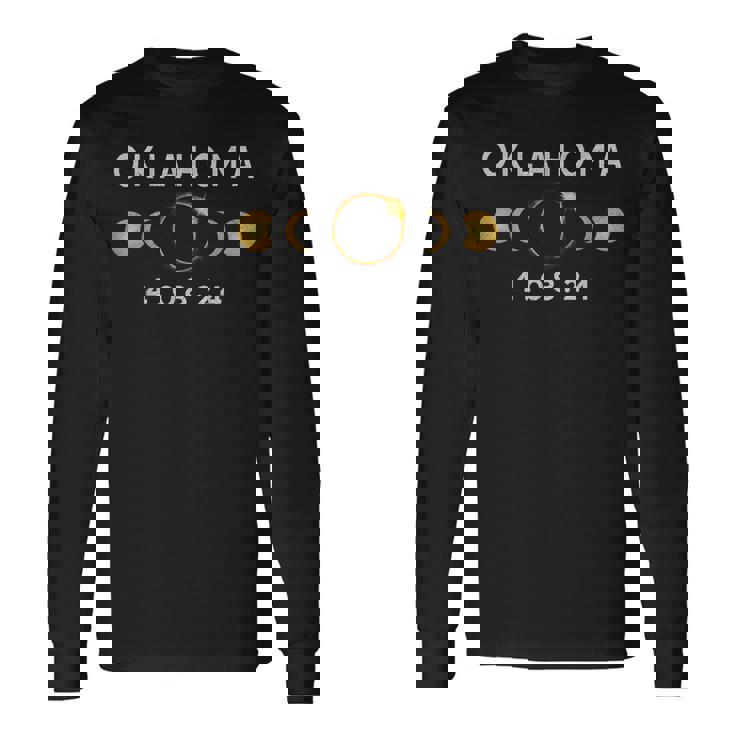 Oklahoma Total Solar Eclipse April 8 2024 Solar Eclipse Long Sleeve T-Shirt