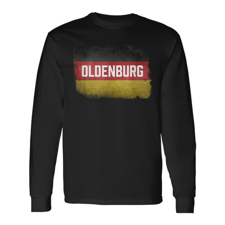 Oldenburg Germany German Flag Vintage Souvenir Long Sleeve T-Shirt