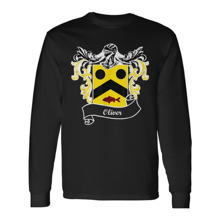 Oliver Coat Of Arms Surname Last Name Family Crest Long Sleeve T-Shirt