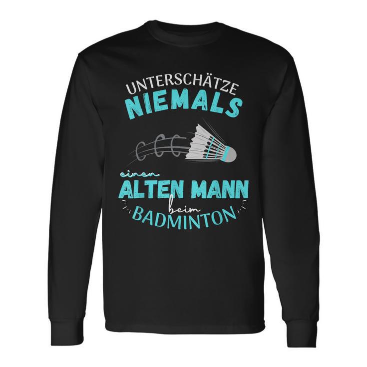 Olter Mann Beim Badminton Player S Langarmshirts Geschenkideen