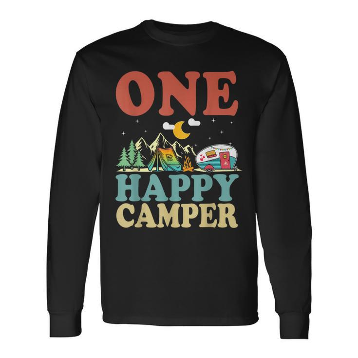 One Happy Camper First Birthday Camping Family Matching Long Sleeve T-Shirt