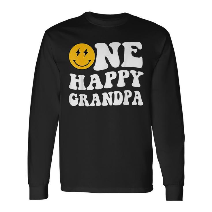 One Happy Dude 1St Birthday One Cool Grandpa Family Matching Long Sleeve T-Shirt