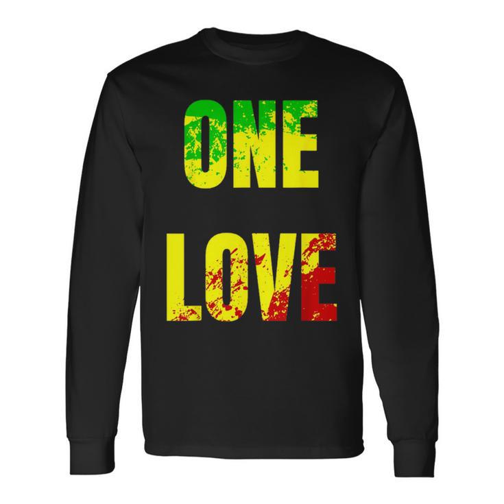 One Love Rastafari Colors For Peace & Reggae Lover Long Sleeve T-Shirt