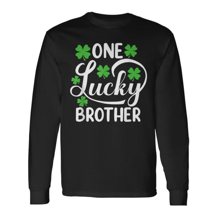 One Lucky Brother St Patrick's Day Shamrocks Long Sleeve T-Shirt