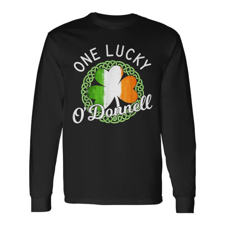 One Lucky O'donnell Irish Family Name Long Sleeve T-Shirt Gifts ideas