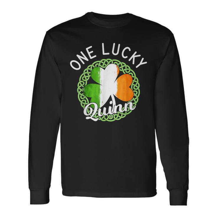 One Lucky Quinn Irish Family Name Long Sleeve T-Shirt