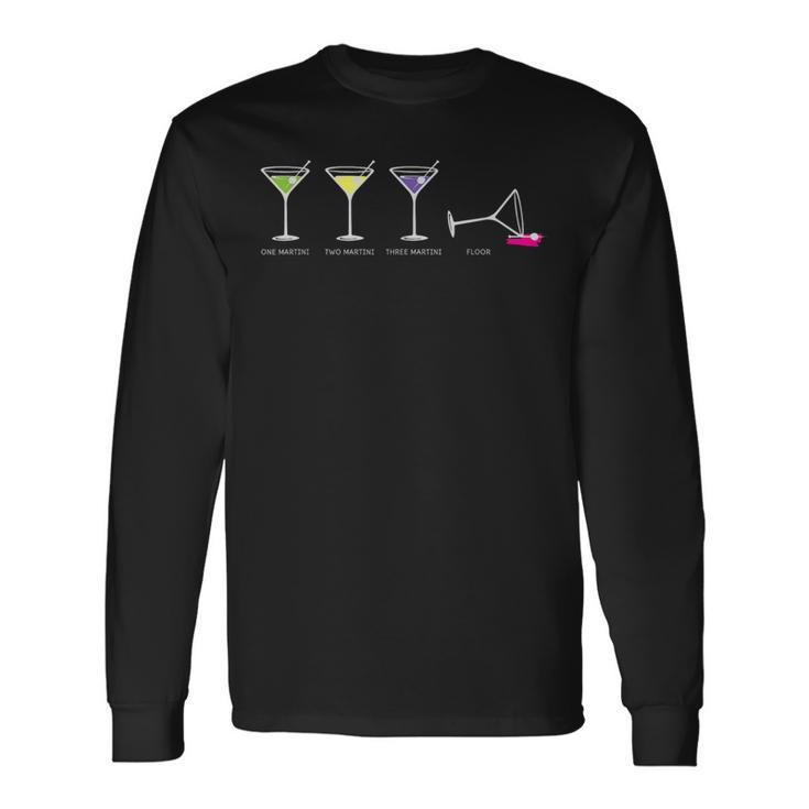 One Two Three Martini Floor For Martini Lovers Cocktail Fans Long Sleeve T-Shirt Gifts ideas