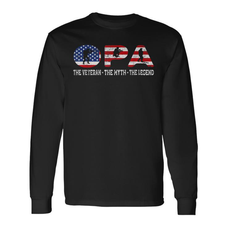 Opa Veteran Myth Legend Outfit Cool Father's Day Long Sleeve T-Shirt Gifts ideas