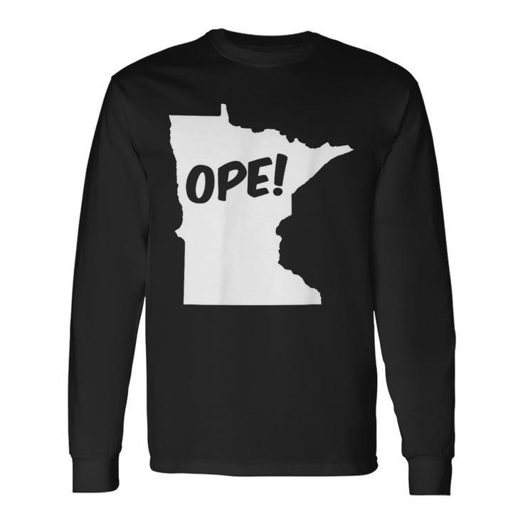 Ope Minnesota State Outline Silhouette Wholesome Long Sleeve T-Shirt