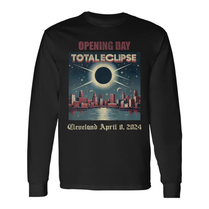 Opening Day Total Eclipse Cleveland April 8 2024 Long Sleeve T-Shirt