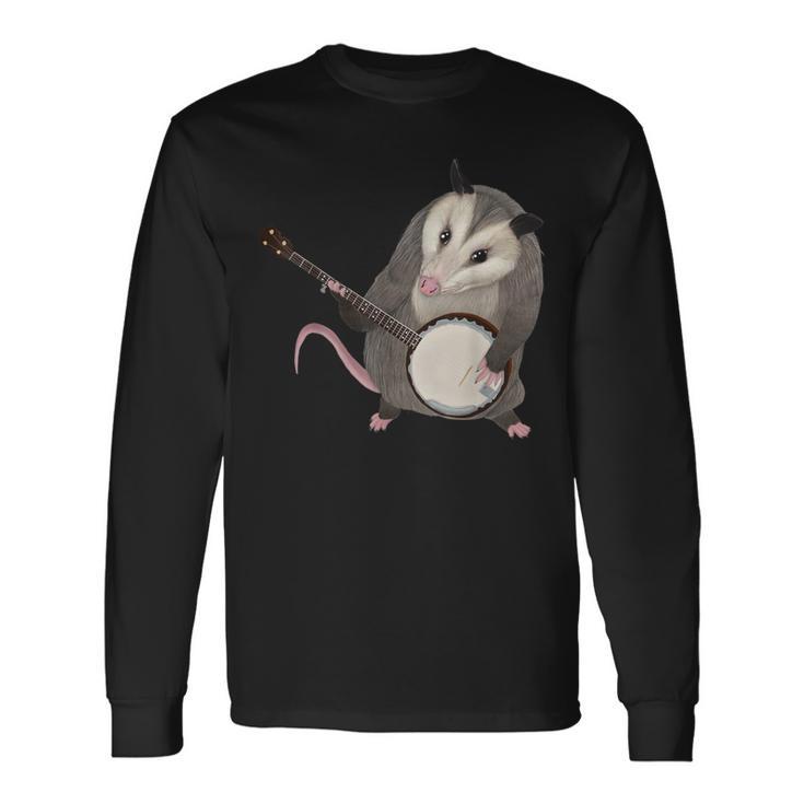 Opossum Playing The Banjo Possum Long Sleeve T-Shirt