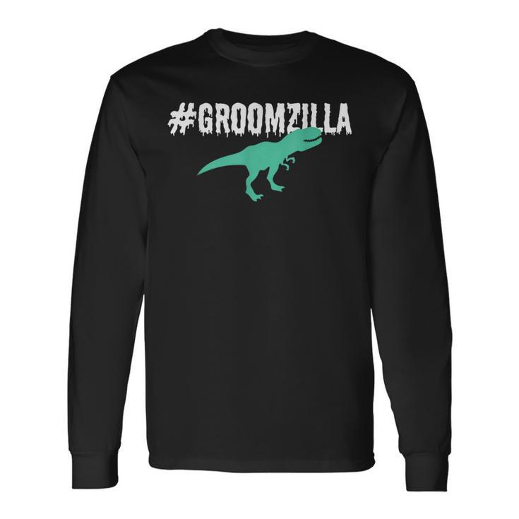 The Original Groomzilla Bachelor Groom Dinosaur Long Sleeve T-Shirt