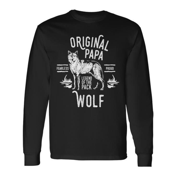 Original Papa Wolf Anführer Des Rudel-S Langarmshirts Geschenkideen