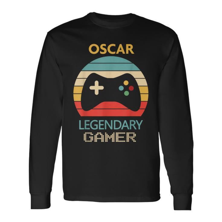 Oscar Name Personalised Legendary Gamer Long Sleeve T-Shirt