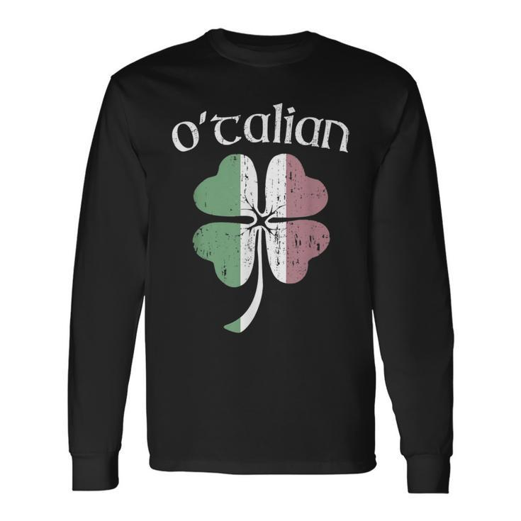 O'talian Half Irish Italian Flag Heritage St Patrick's Day Long Sleeve T-Shirt