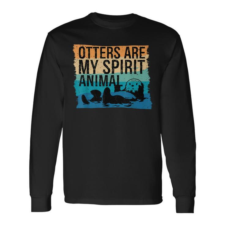 Otter Spirit Animal Otter Lover Cute Otter Long Sleeve T-Shirt Gifts ideas
