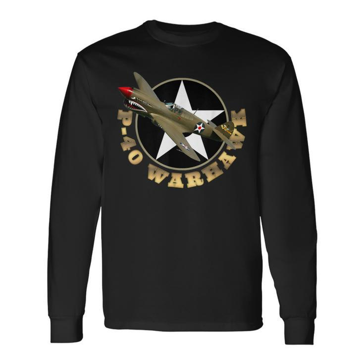 P-40 Warkhawk Fighter Aircraft Ww2 Airplane Military Long Sleeve T-Shirt Gifts ideas