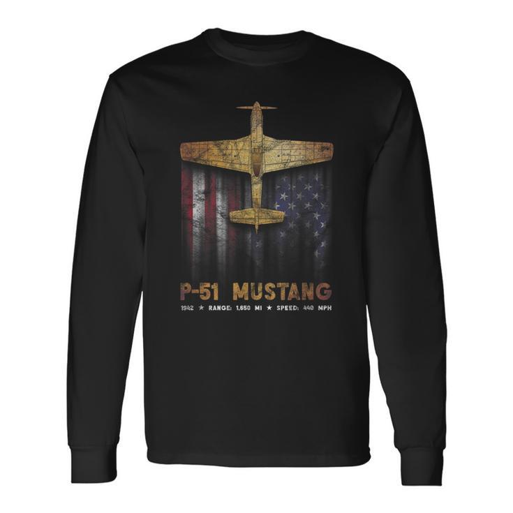 P-51 Mustang Wwii Fighter Plane Long Sleeve T-Shirt