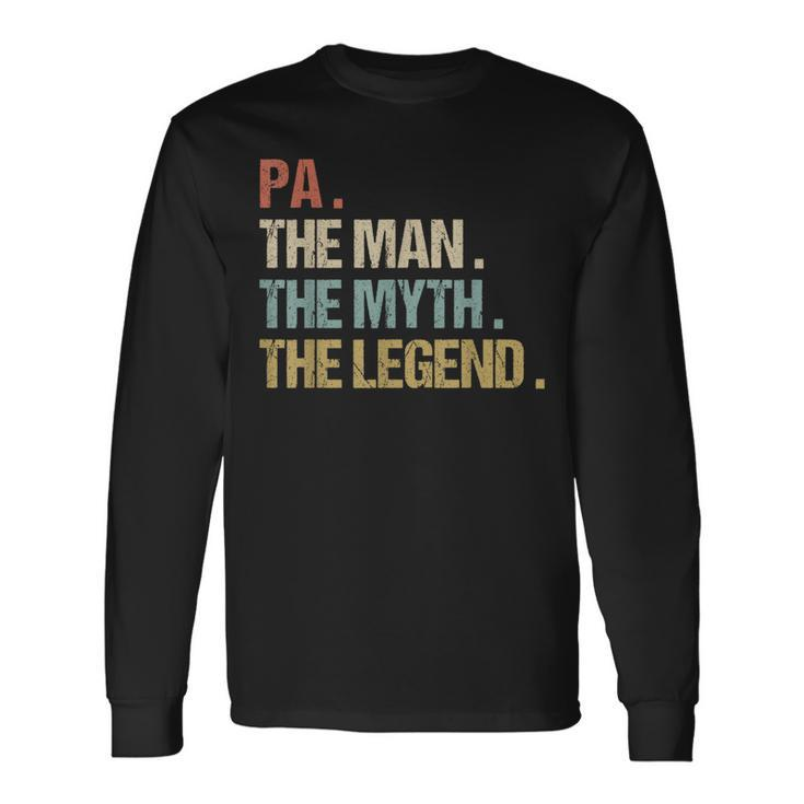 Pa The Man Myth Legend Father Dad Christmas Long Sleeve T-Shirt Gifts ideas