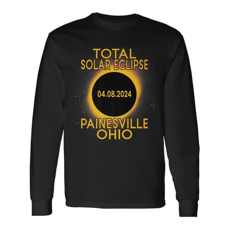 Painesville Ohio Total Solar Eclipse 2024 Long Sleeve T-Shirt