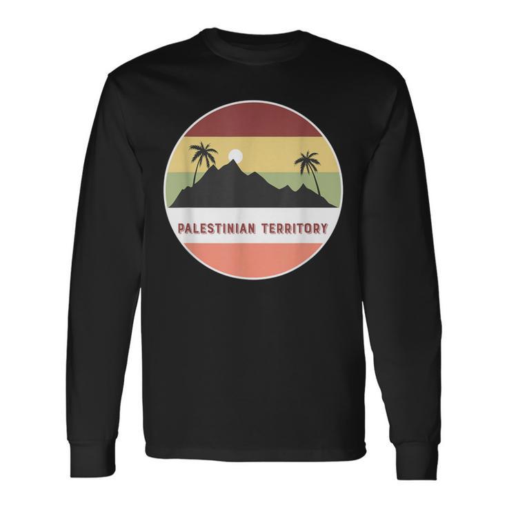 Palestinian Territory Mountain And Palms Long Sleeve T-Shirt