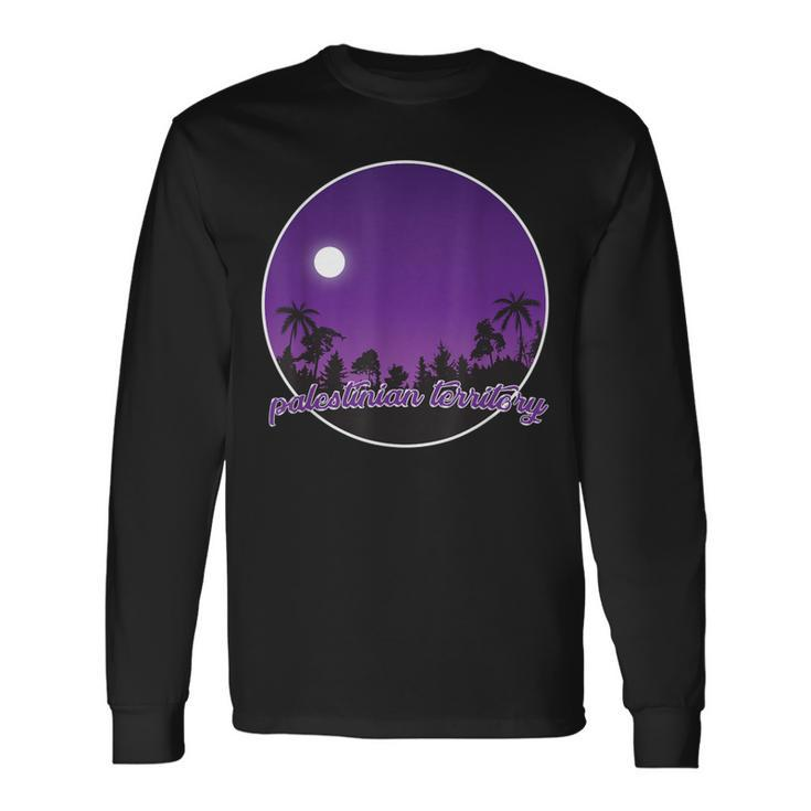 Palestinian Territory By Night With Palms Long Sleeve T-Shirt