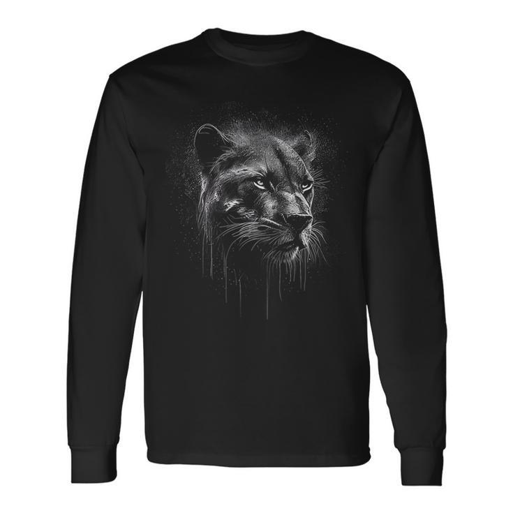 Panther Lover Animal Big Cat Panther Animal Black Long Sleeve T-Shirt