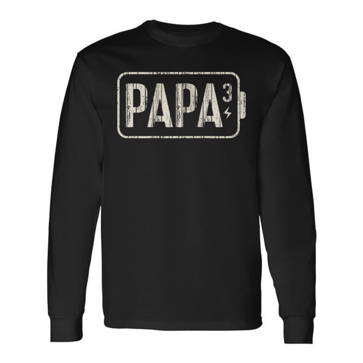 Papa 3 Kinder Lustig Dreifacher Papa Leere Akku Kapuzenjacke Langarmshirts Geschenkideen