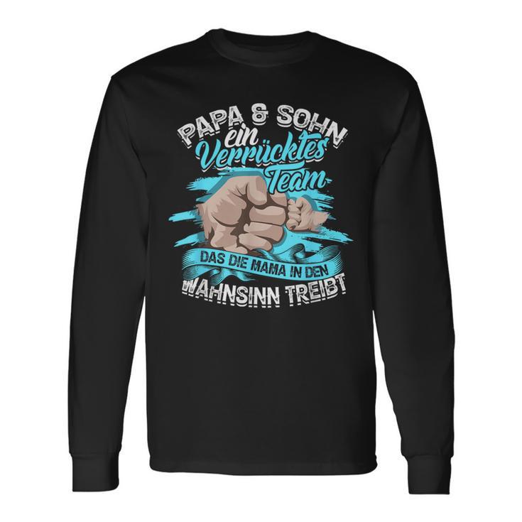 Papa & Sohn Einerrücktes Team Partner Look Father's Day S Langarmshirts Geschenkideen