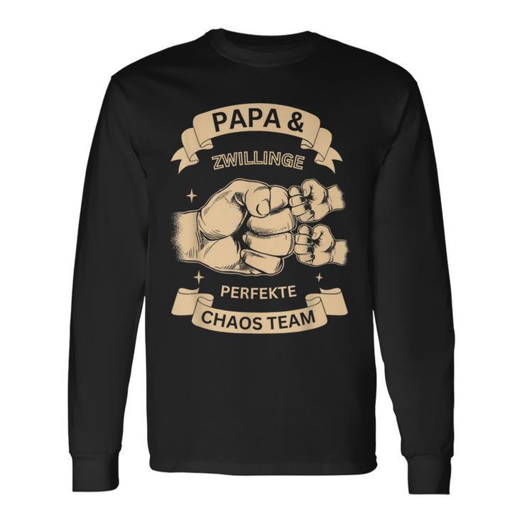 Papa & Zwillinge Perfekte Chaos Teamatertag Männertag Langarmshirts Geschenkideen