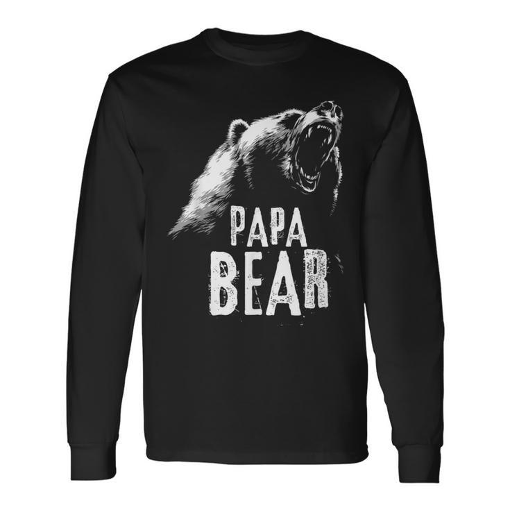 Papa Bear Best Dad Fathers Day Father Pop Long Sleeve T-Shirt