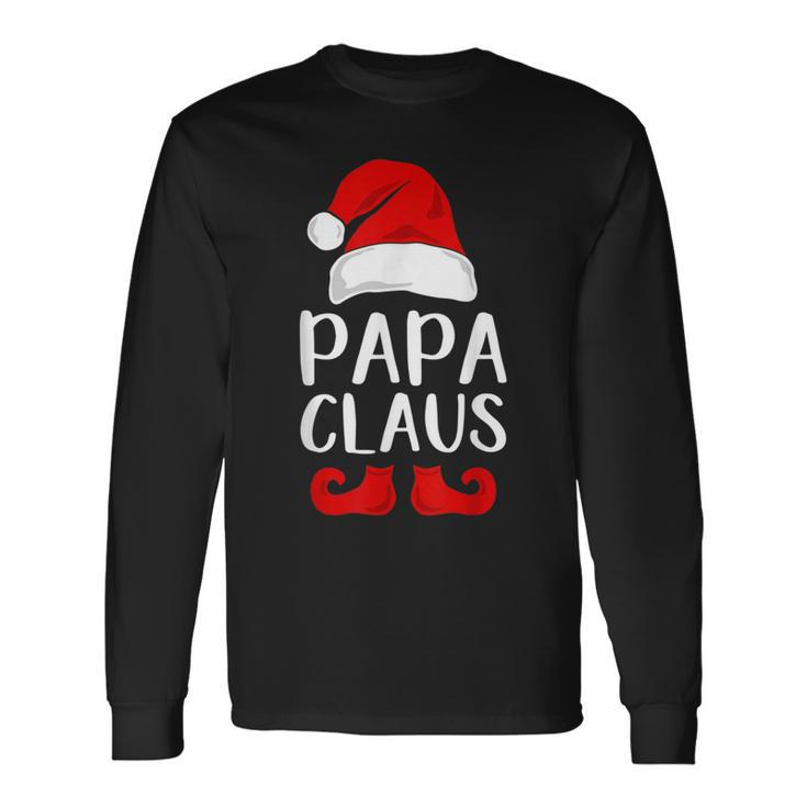 Papa Claus Grandpa Santa Claus Red Christmas Hat Long Sleeve T-Shirt